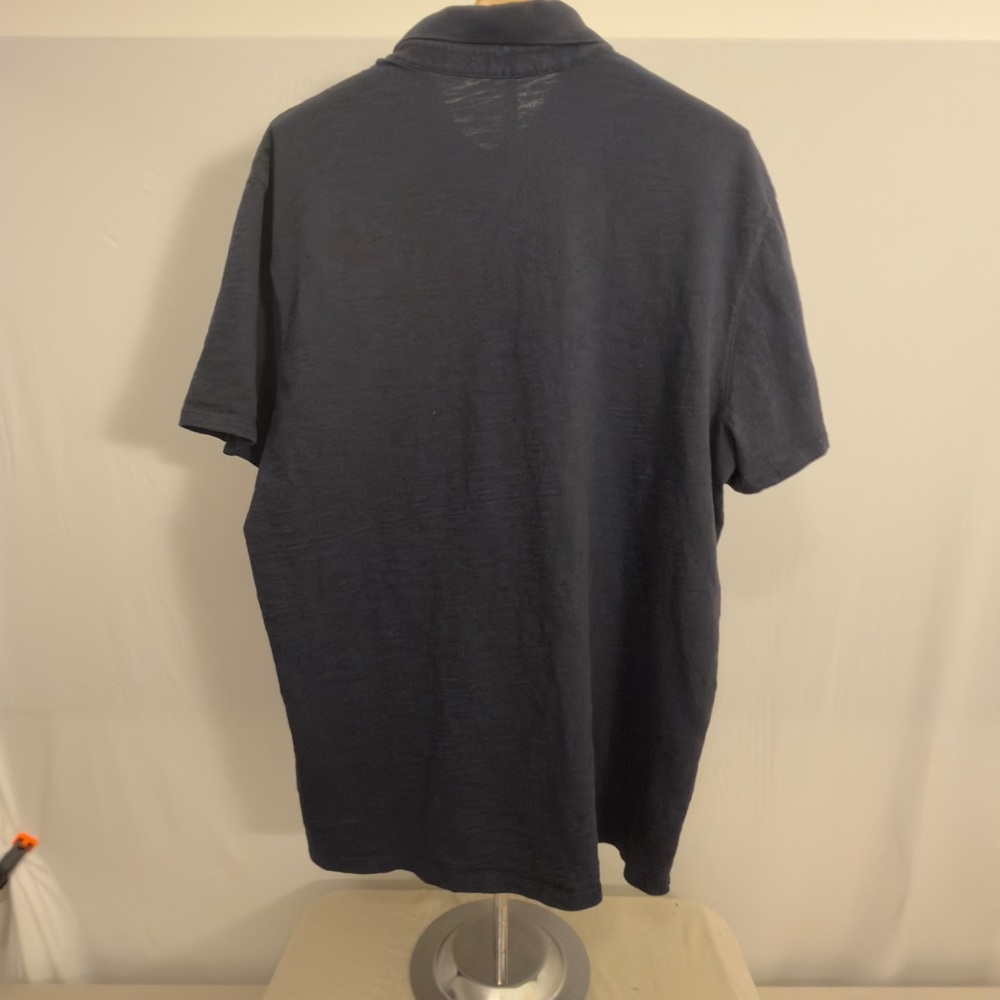 Vince Classic Slub Polo Short Sleeve Black - Men’s XL - Picture 3 of 5